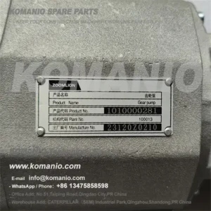 1010000281 zoomlion parts hydraulic gear pump