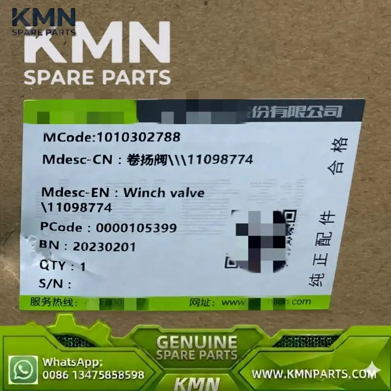 1010302788 ZOOMLION Rough Terrain Crane Winch valve
