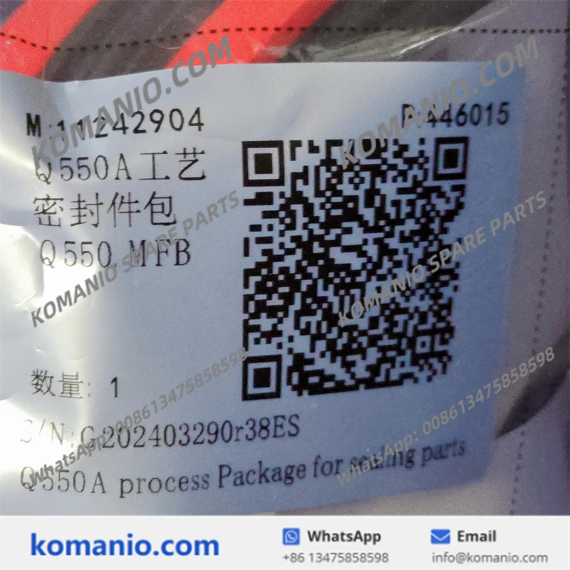 11242904 sany q550a sealing parts process package