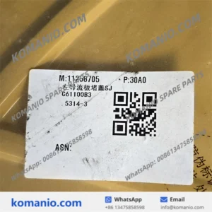 11258705 sany left baffle plug cover left deflector cover