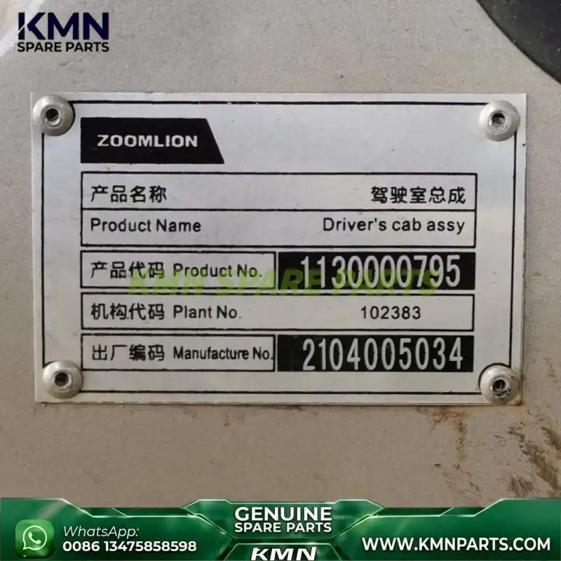 zoomlion 1130000795 driver's cab assembly