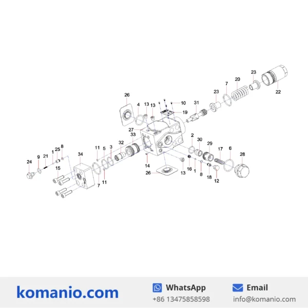 13594621 sany winch balance valve p22q003