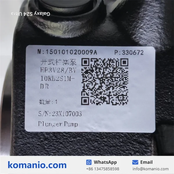 150101020009A HP3V28 BV10RB2S1M-DR SANY SKT90 Plunger Pump