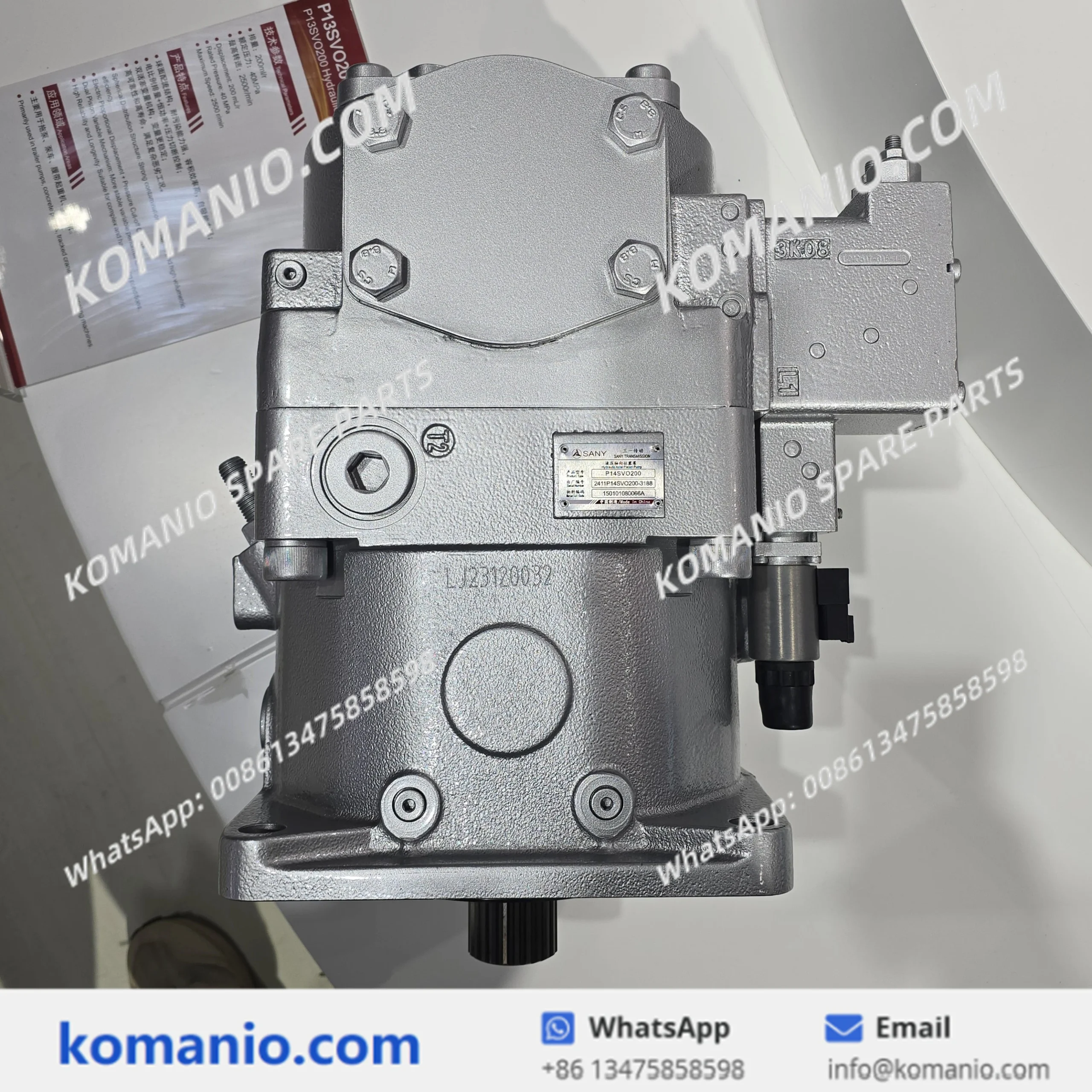 150101080066a sany p14svo200 hydraulic axial piston pump