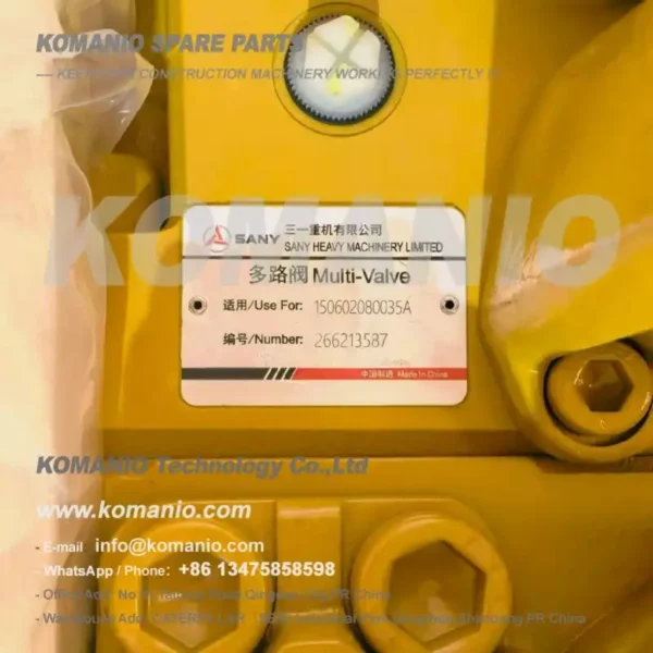 sany 150602080035a electric control multi way valve for sy980h crawler excavator