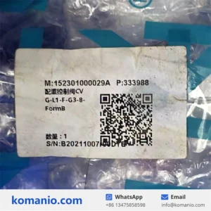 152301000029a sany counterweight control valve