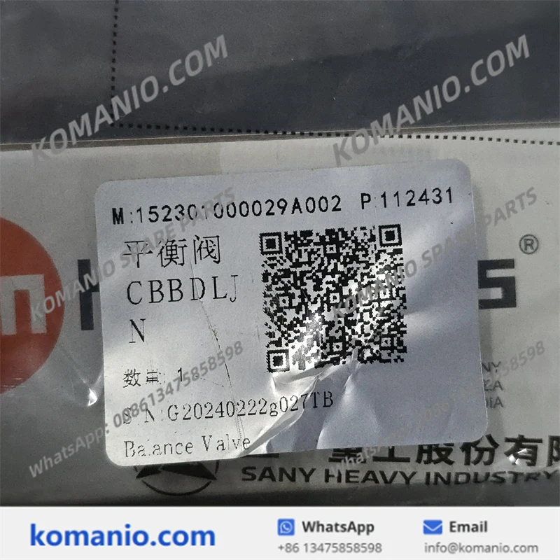 152301000029a002 sany balance valve