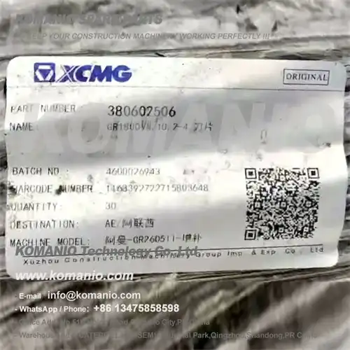 380602506 xcmg gr1800 blade