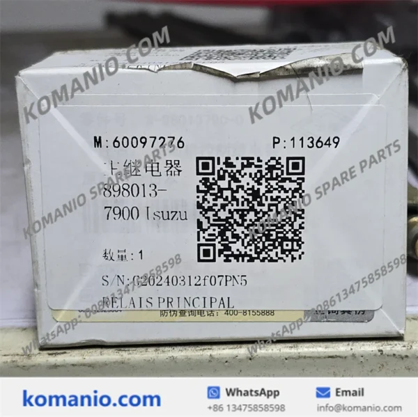 60097276 sany relay principal 898013 7900