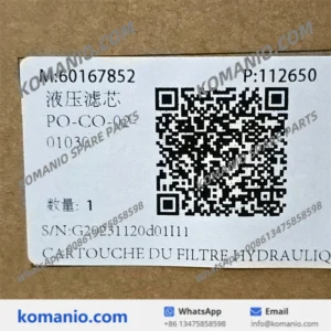 60167852 sany hydraulic oil filter