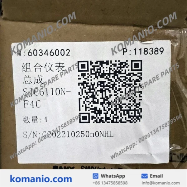 60346002 sany truck crane combination dashboard