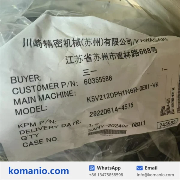 60355586 k5v212DPH1N6R-0E81-VK KPM Plunger Pump For SANY Excavator