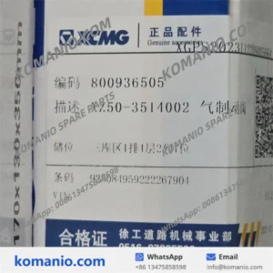 800936505 XCMG Air Brake Valve 800936505 xcmg air brake valve