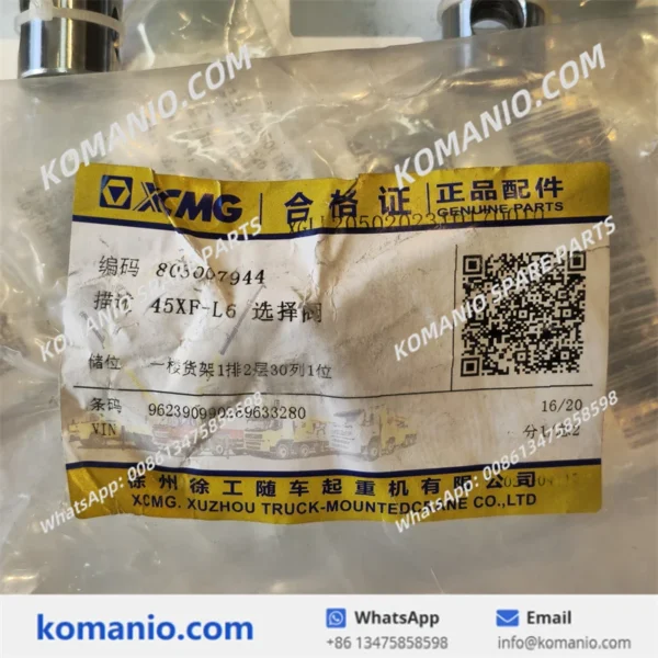 803007944 xcmg hydraulic valve 45xf l6 spare parts