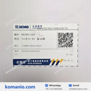 803080665 XCMG XS223J XS143J XS183J Roller Vibration Valve 803080665 xcmg xs223j xs143j xs183j roller vibration valve
