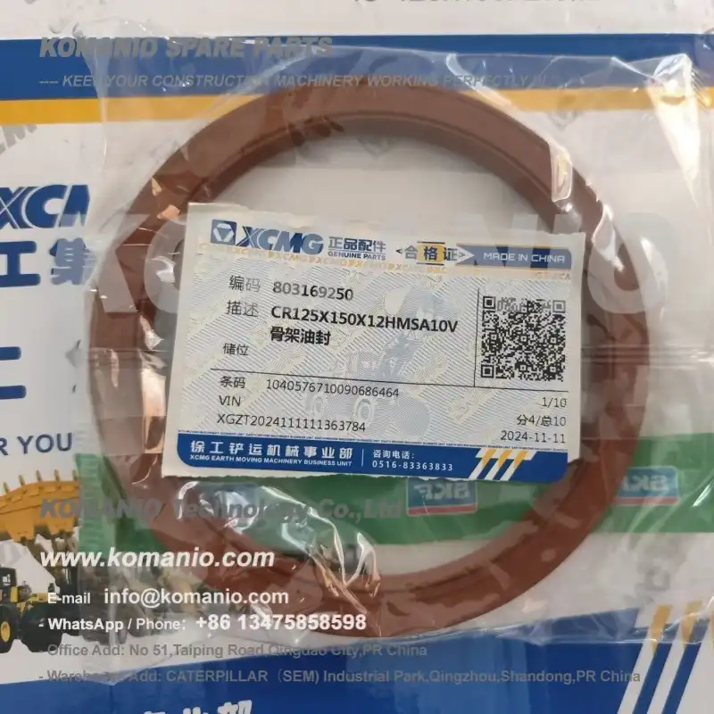 xcmg 803169250 cr125x150x12hmsa10v frame oil seal for wheel loader
