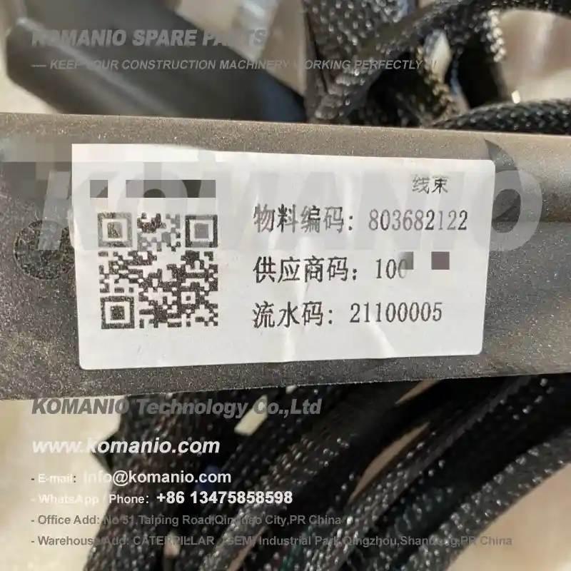 XCMG 803682122 Wheel Loader Transmission Controller Wiring Harness Assembly