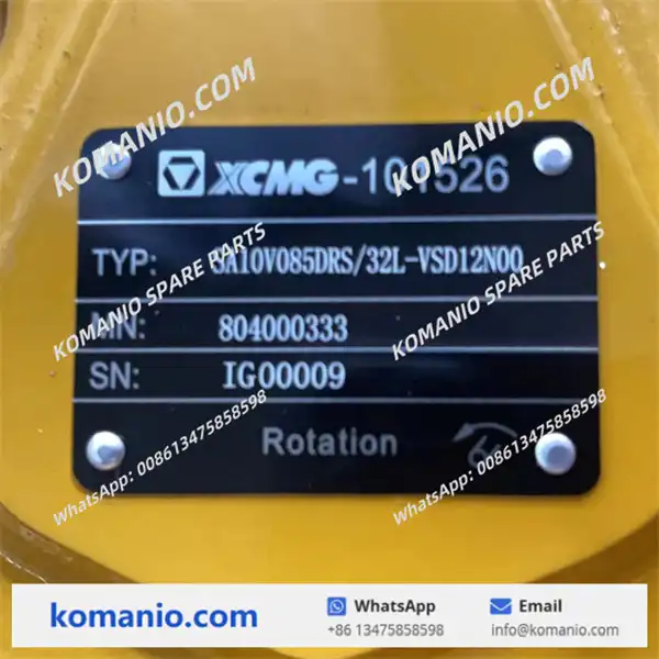 804000333 xcmg wheel loader variable plunger pump